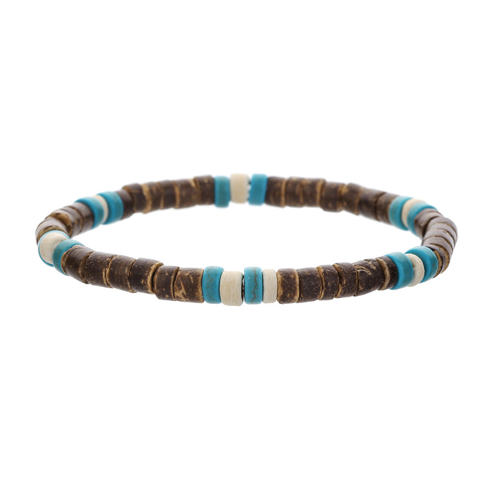 Wholesale simple turquoise wooden bead bracelet